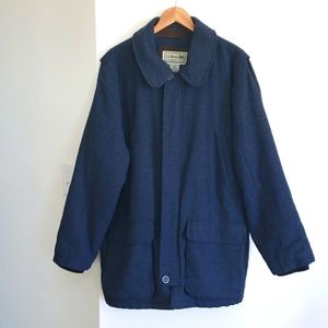 L.L. Bean XXL Men's Wool Heavy Winter Coat with Thinsulate Lining Navy Blue